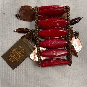 Aris by Treska red and brown bracelet